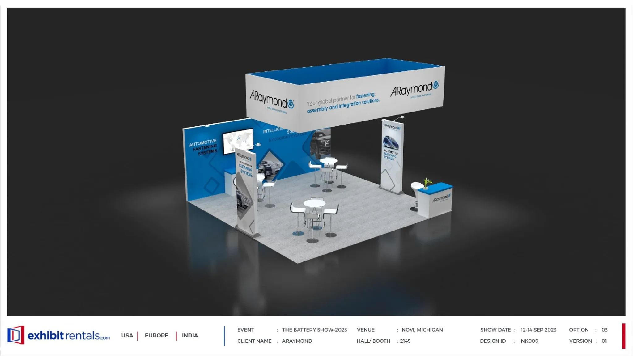 20x20 Peninsula booth design by Exhibit-Rentals